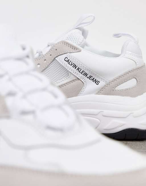 Calvin klein white on sale jeans marvin trainers