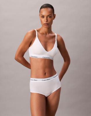 Calvin Klein Calvin Klein Maternity lightly lined Icon Cotton Modal triangle bralette in white