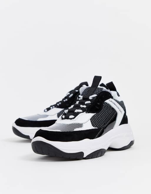 Calvin Klein Maya chunky sneakers in black and white | ASOS