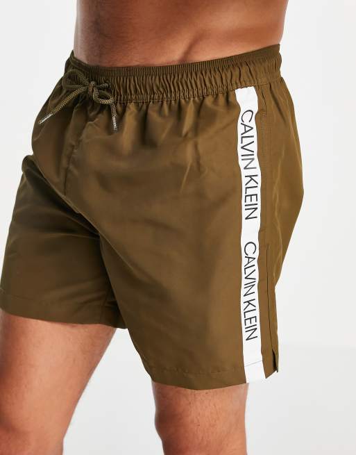 Calvin Klein medium drawstring swim shorts in beech ASOS