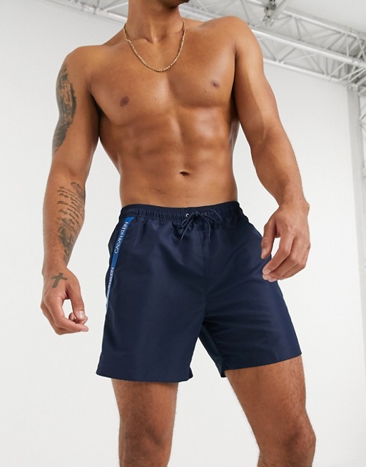 Calvin Klein medium length swim shorts in navy