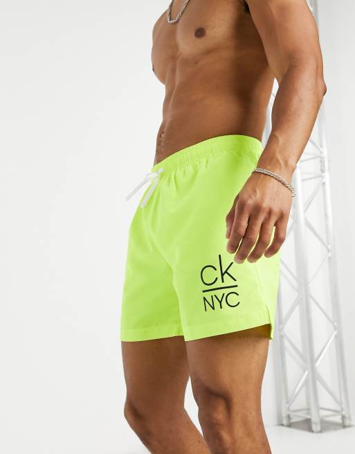 Calvin Klein medium length swim shorts in red