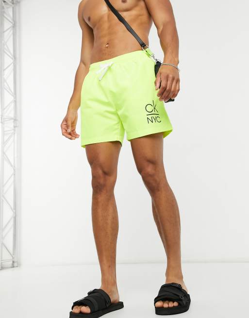 Calvin klein 2025 yellow swim shorts