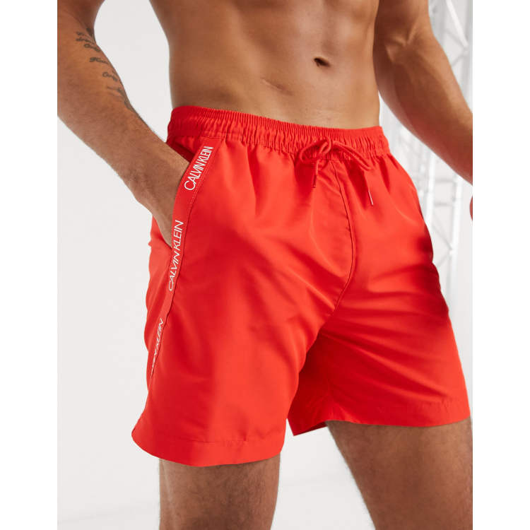 Red calvin klein swim shorts online