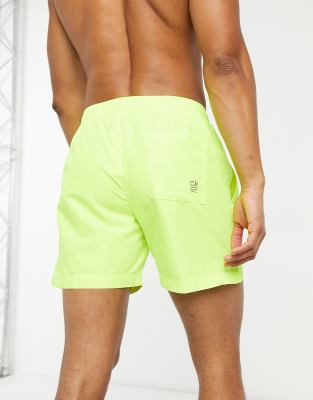 yellow calvin klein swim shorts