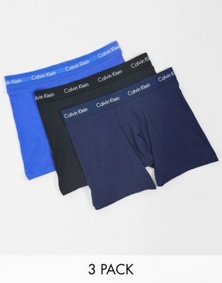 Calvin Klein 3 pack boxer briefs with logo waistband in multi - ASOS Price Checker