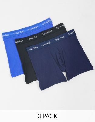 Calvin Klein 3 pack boxer briefs with logo waistband in multi - ASOS Price Checker
