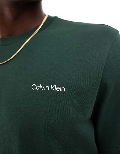 Calvin Klein - Mellemgrøn T-shirt med mikrologo, 3 af 4