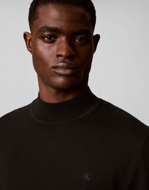 Calvin Klein Merinowoll-Stehkragenpullover in Schwarz, 5 von 6