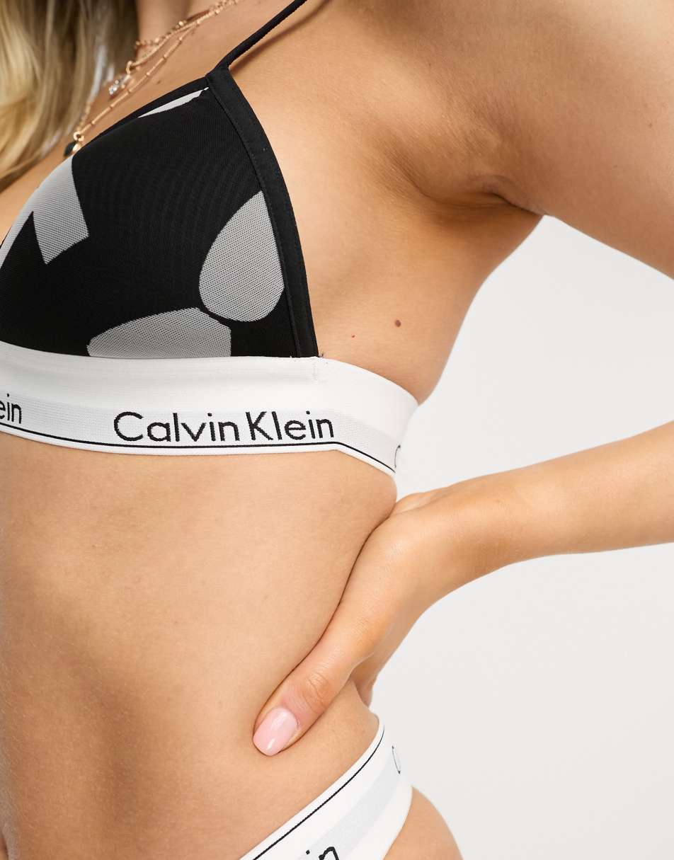 Calvin Klein Athletic Lightly Lined Triangle Bralette + Thong