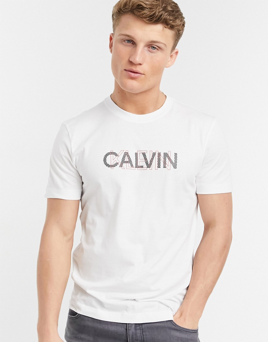 Calvin Klein mesh logo t-shirt in white