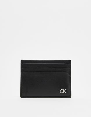  Calvin Klein metal CK card holder in black