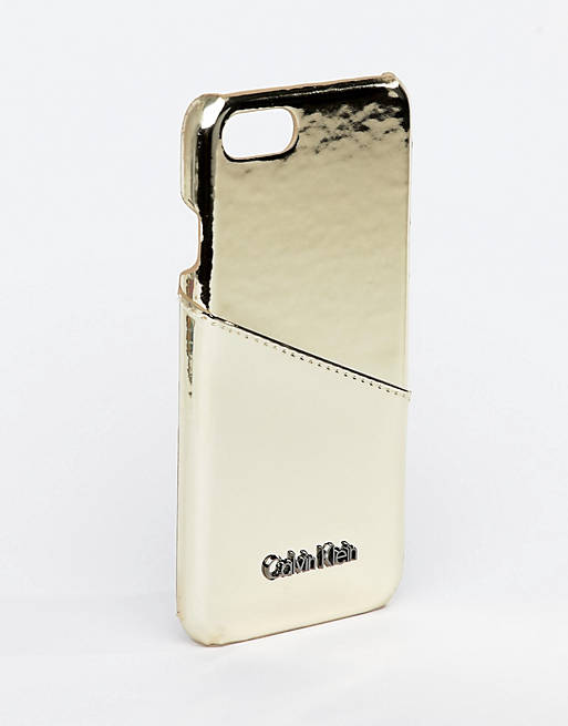 persoonlijkheid wenselijk het internet Calvin Klein - Metallic iPhone hoesje 6/6s/7/8 met kaarthouder | ASOS