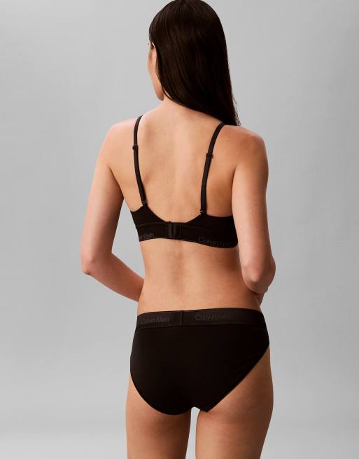 Calvin Klein metallische Bikinihose - Icon aus Baumwoll-Modal in Schwarz, 4 von 5