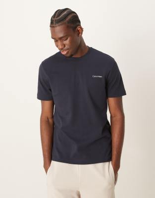 Calvin Klein Micro Logo Interlock T-shirt In Navy