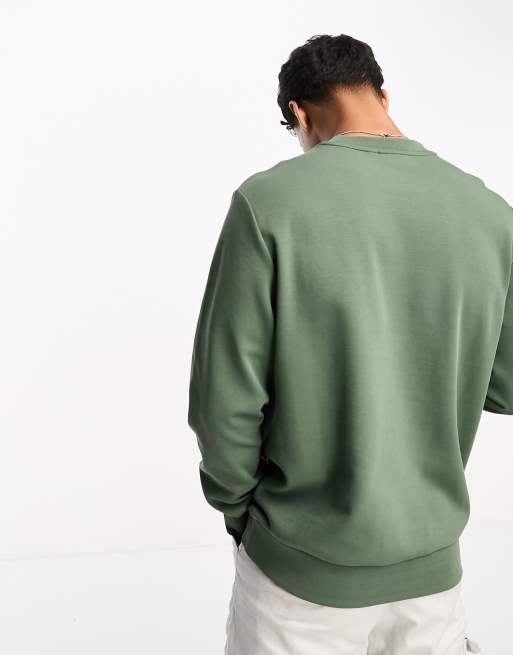 Calvin Klein micro logo repreve sweatshirt in khaki | ASOS