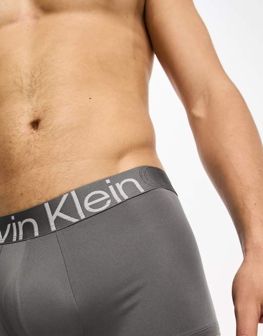 Calvin Klein micro low rise trunk in silver gray