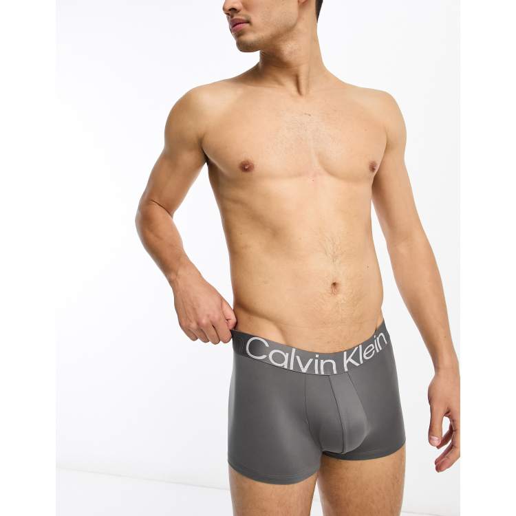 Calvin Klein micro low rise trunk in silver grey