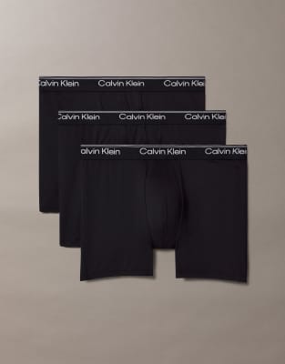Calvin Klein Assorted 3-pack Microfiber Boxer Briefs In Black