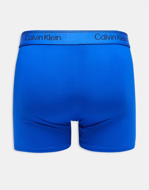 Calvin Klein Micro Stretch pack boxer briefs in blue tones ASOS