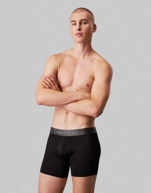 Calvin Klein Micro Stretch pack boxers in black with metallic