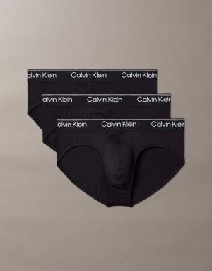 Calvin Klein Micro Stretch 3 pack hip briefs in black