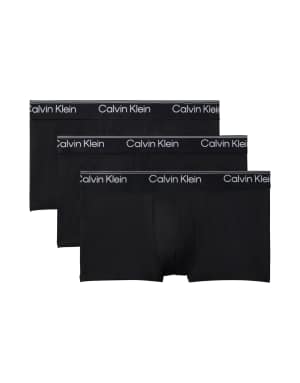 Calvin Klein Micro Stretch 3 pack low rise trunks in black