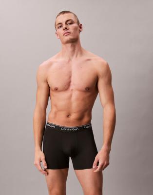 Calvin Klein Micro Stretch 5 Pack Boxer Briefs In Black