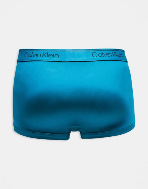 Calvin Klein - Micro Stretch - Confezione da 3 boxer aderenti a vita bassa nero, ottanio e grigio, 3 di 3