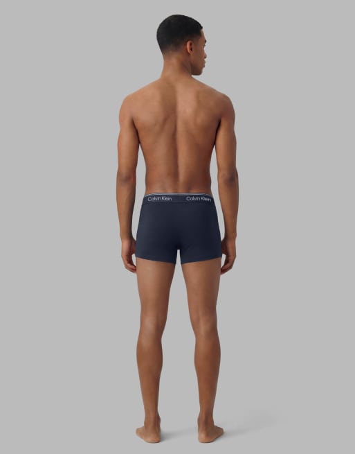 Calvin Klein Microfiber Stretch 5 pack low rise briefs in black/gray/peach, 3 of 3