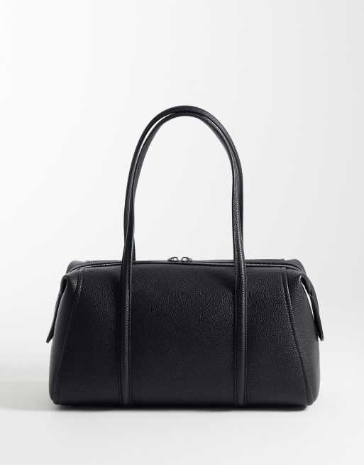 Calvin Klein mini shoulder bag with silver hardware and grain texture in black, 4 of 4