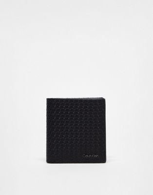 Calvin Klein minimslism trifold 6cc wallet in black - ASOS Price Checker