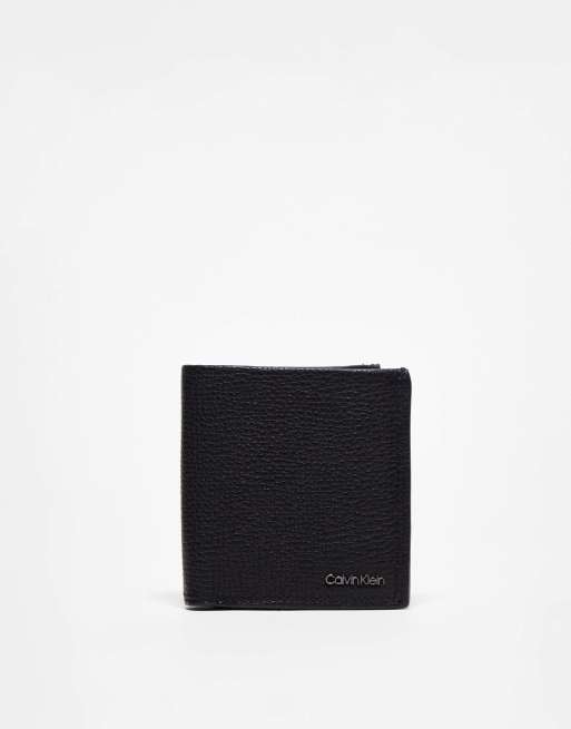 Calvin Klein – Minimalism – Dreifach klappbares Kartenetui in Schwarz
