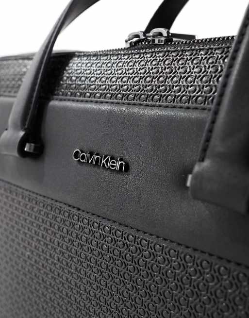 Calvin Klein minimalism mono slim laptop bag in black, 3 of 4