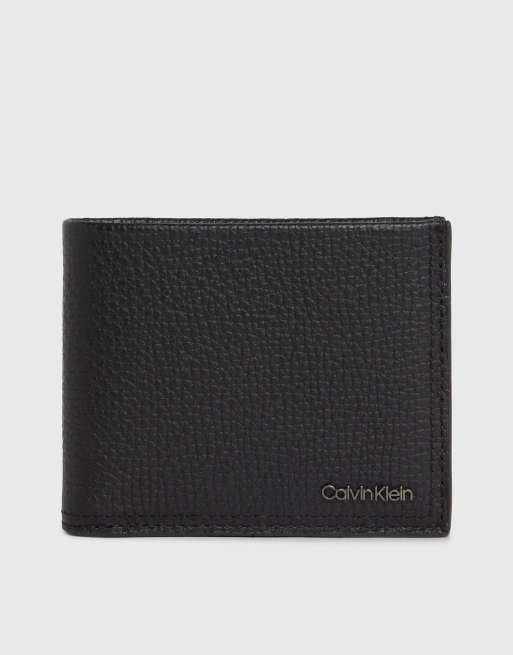 Calvin Klein – Minimalism – Zweifach klappbares Kartenetui in Schwarz