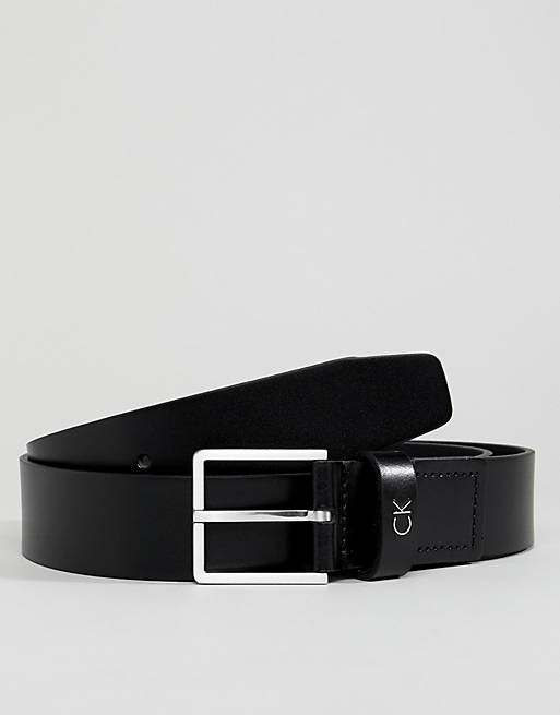 Calvin Klein Mino leather belt in black