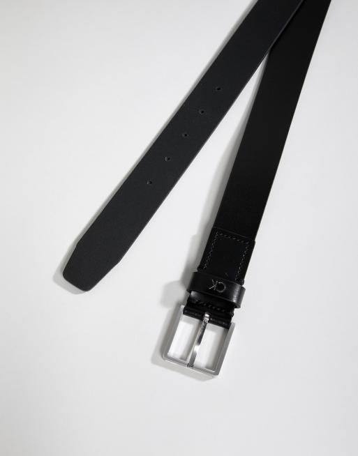 Calvin Klein Mino leather belt in black ASOS