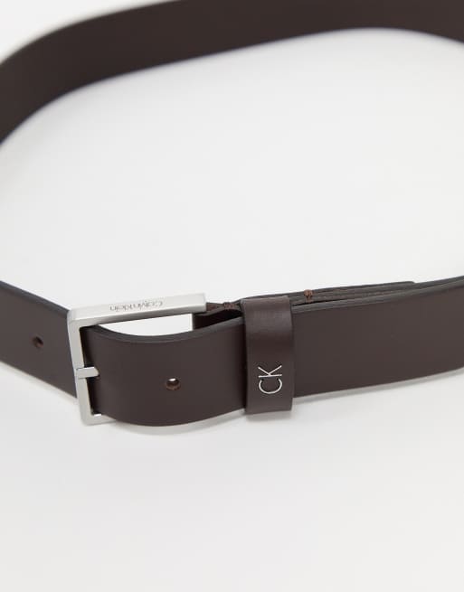 Calvin Klein Mino leather belt in brown, 2 of 4