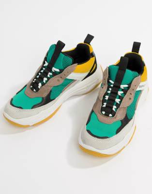 calvin klein mint multi maya mesh and suede fashion trainers