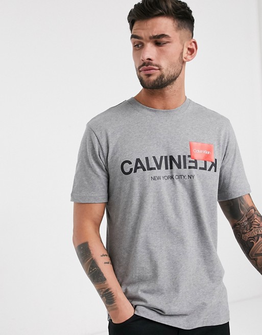 Calvin Klein mirror logo t-shirt in grey
