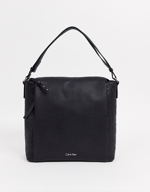 Calvin Klein Misha slouch shoulder bag in black