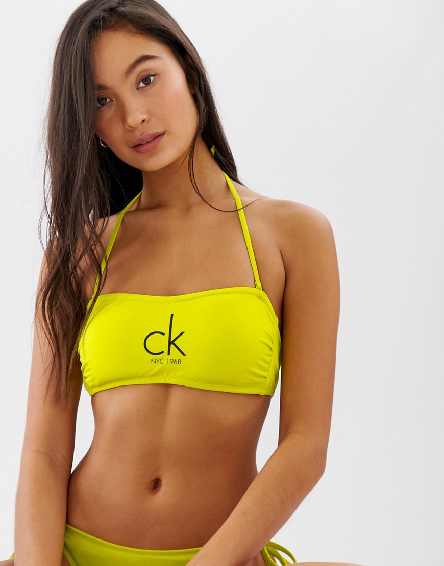 Calvin Klein - Mix en match - Bikinibroekje met strikjes opzij-Geel