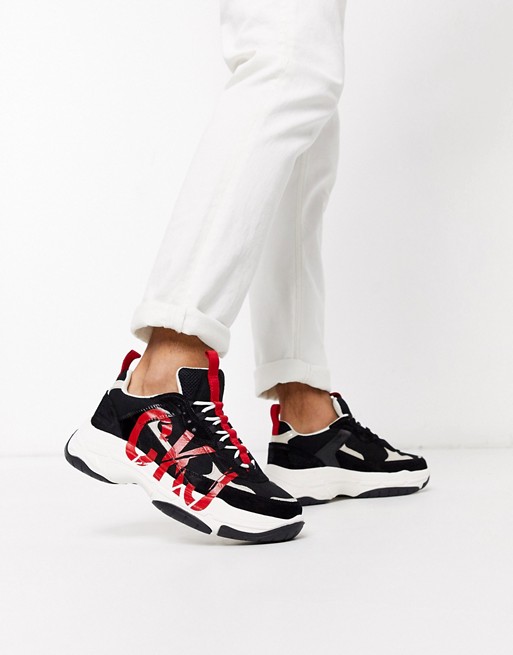 Calvin Klein mizar trainers in black and red