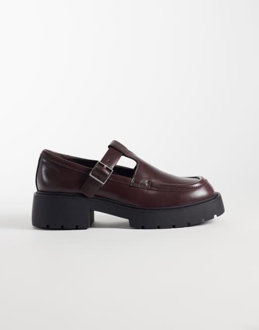 Calvin Klein - mocasines chunky de cuero marrón oscuro, 2 de 4