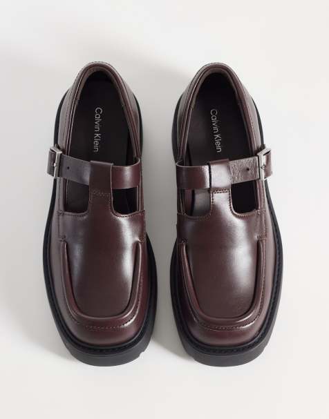 Calvin Klein mocassins en cuir chunky marron foncé - view 1