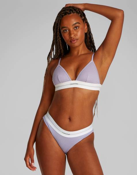 Calvin Klein modal rib bikini brief in lilac - view 1