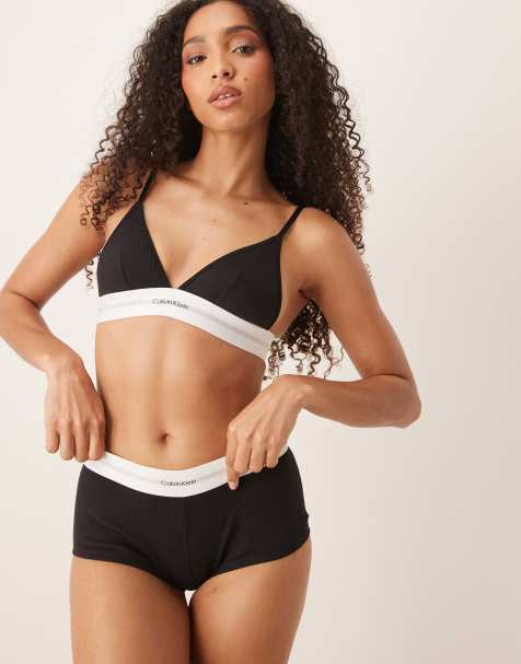 Calvin Klein modal rib boyshort in black - view 1