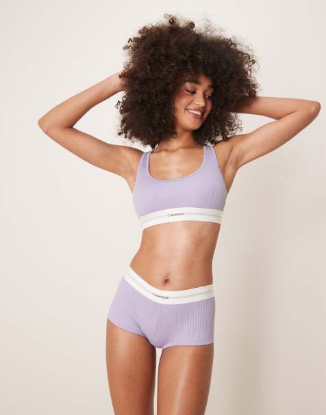 Calvin Klein modal rib bralette in lilac - LILAC - view 1