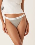 [Calvin Klein] Calvin Klein modal rib lingerie thong in grey L Grey Heather