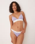 [Calvin Klein] Calvin Klein modal rib lingerie thong in lilac-Purple XS Lilac Quartz